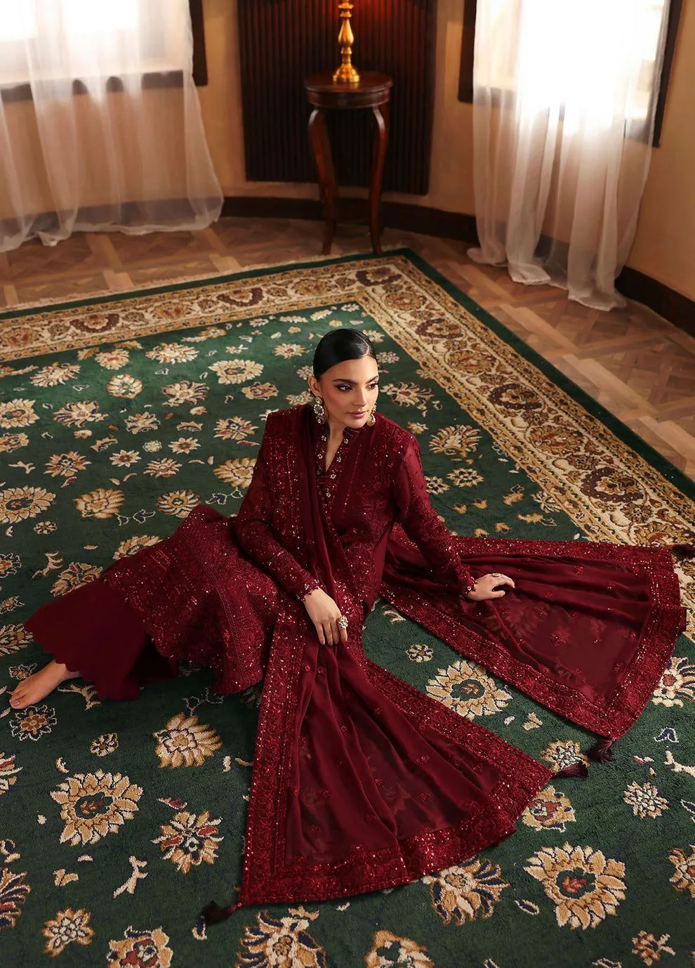 GULAAL EVAYNA EMBROIDERED CHIFFON VEZEEN  D-27