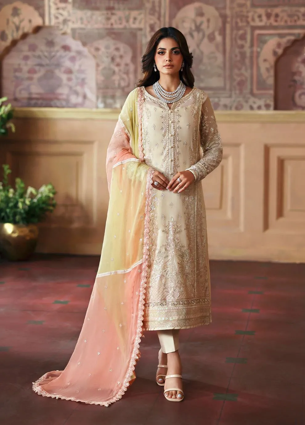 GULAAL EVAYNA EMBROIDERED CHIFFON FAREYAH D-29