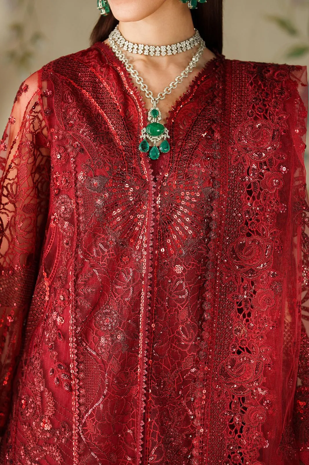 BAROQUE STITCHED EMBROIDERED NET CH14-01 