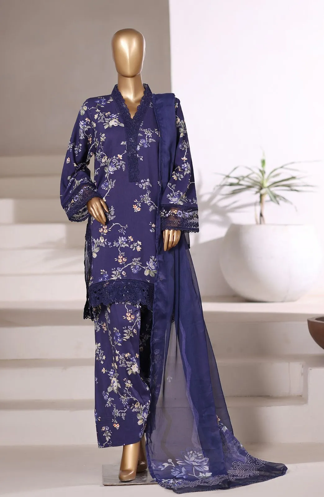 SADABAHAR 3PCS  D-04 - SBD25VFR - Blue